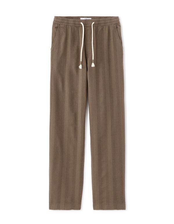 Pantalon relax en jacquard - taupe
