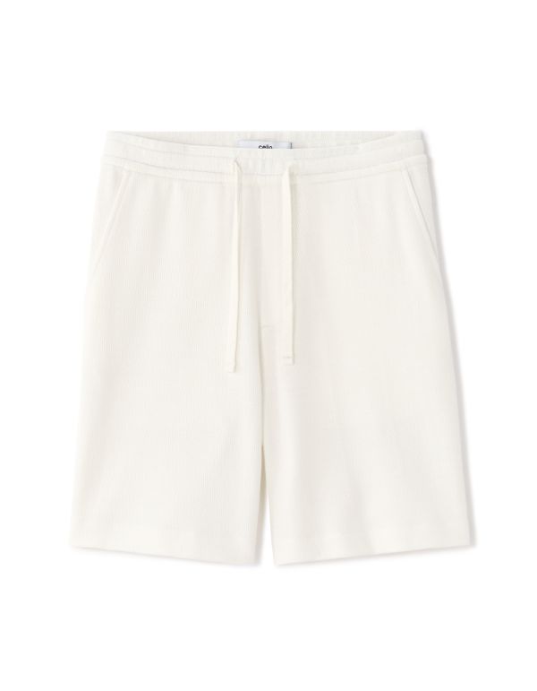 Bermuda regular effet texturé - blanc