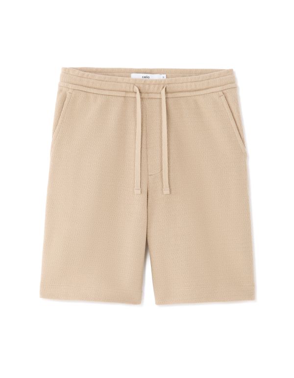 Bermuda regular effet texturé - taupe