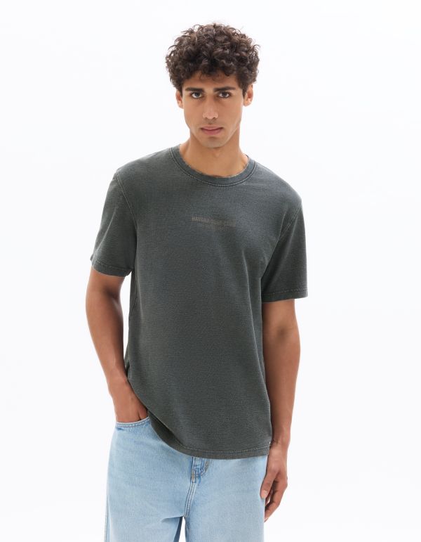 T-shirt boxy col rond imprimé Havana surf club - noir