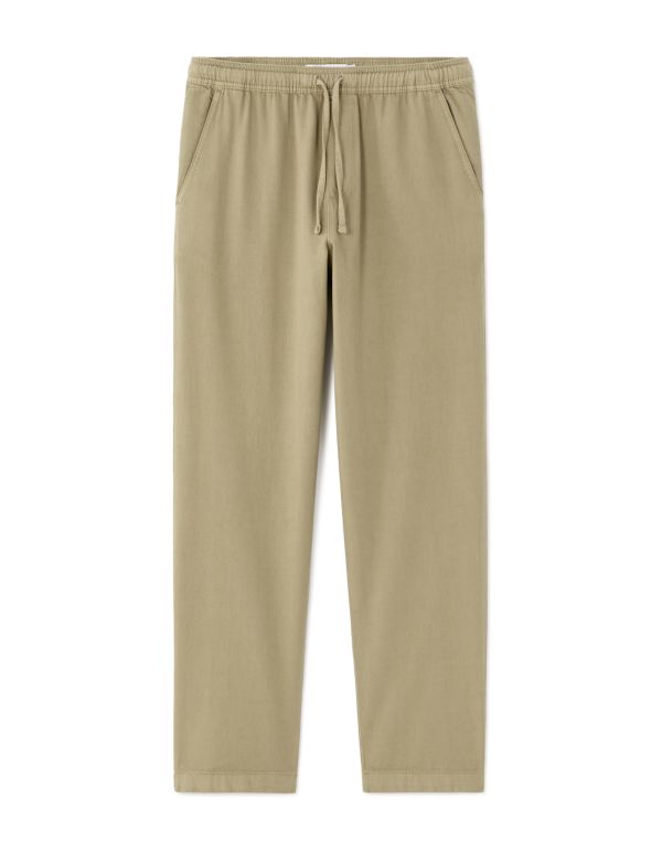 Pantalon relax 100% coton - kaki