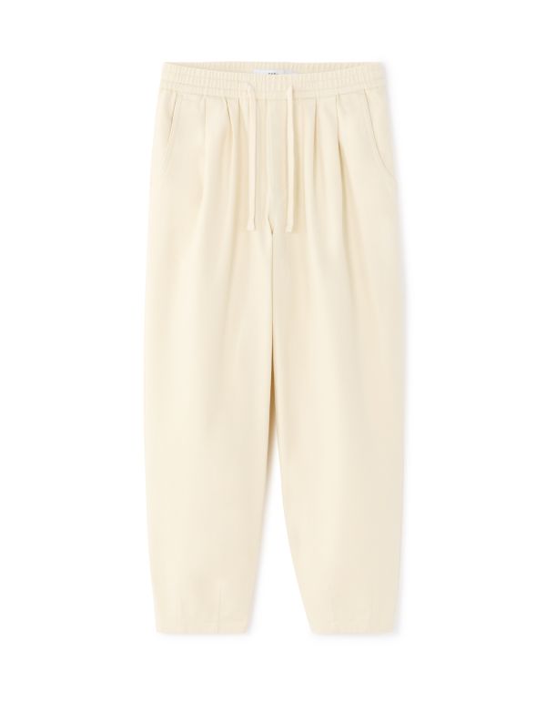 Pantalon jogger relax stretch 7/8e - blanc
