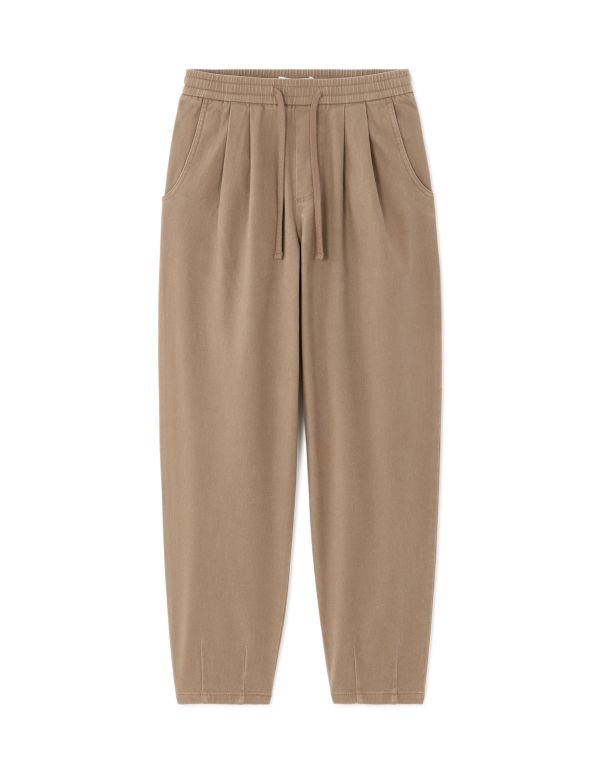 Pantalon jogger relax stretch 7/8e - taupe