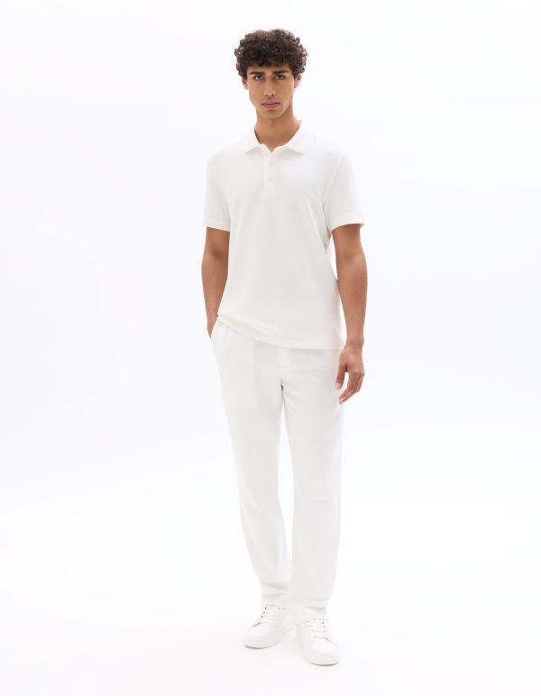 Pantalon de joggine relax effet texturé - blanc