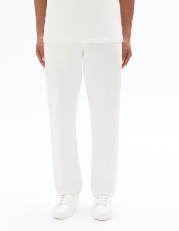 Pantalon de joggine relax effet texturé - blanc