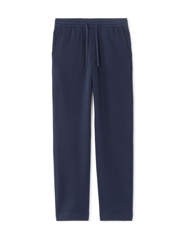 Pantalon de joggine relax effet texturé - marine