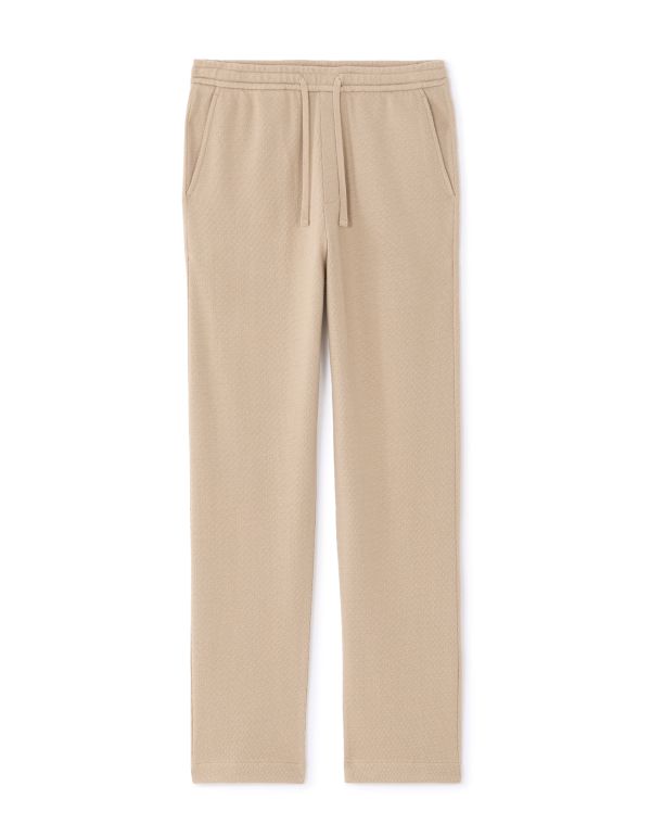 Pantalon de joggine relax effet texturé - taupe