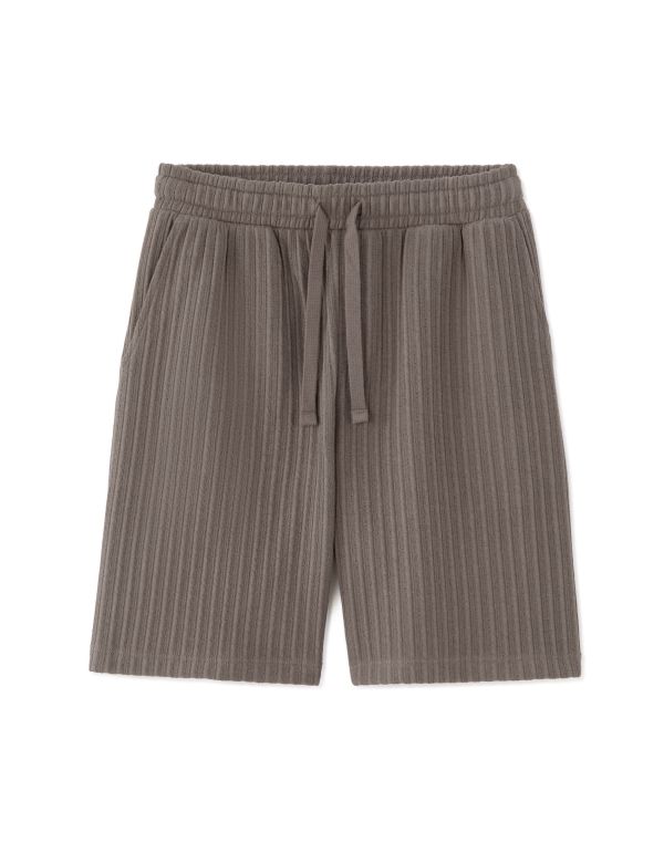 Bermuda côtelé 100% coton - gris