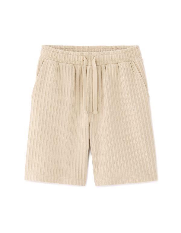 Bermuda côtelé 100% coton - beige