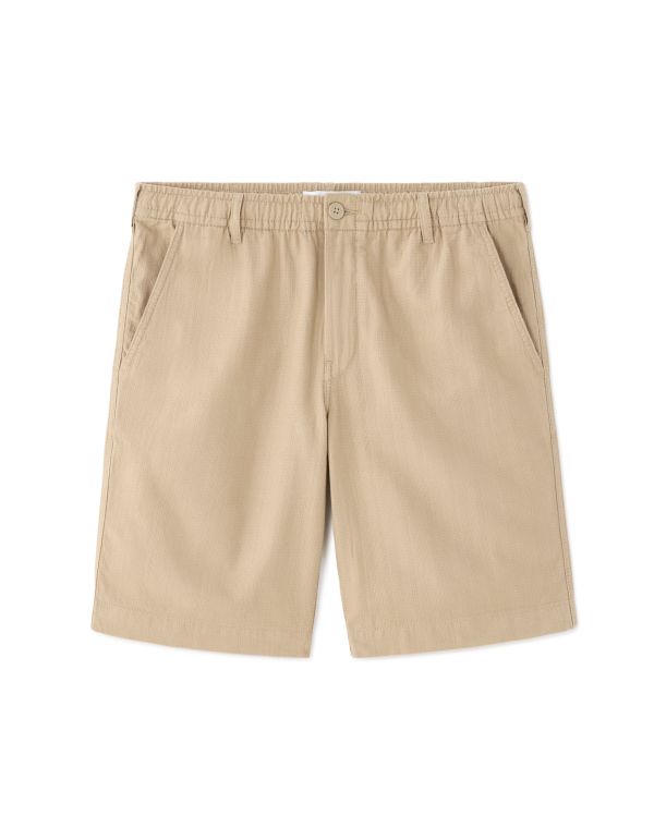 Bermuda en coton lin texturé - taupe