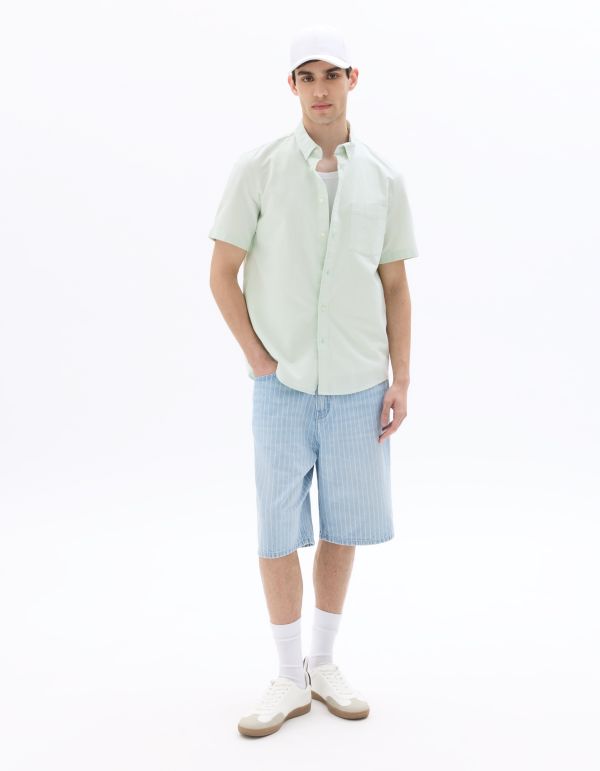 Bermuda baggy en jean - bleu clair