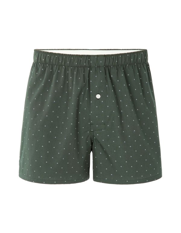 Caleçon 100% coton à pois - vert
