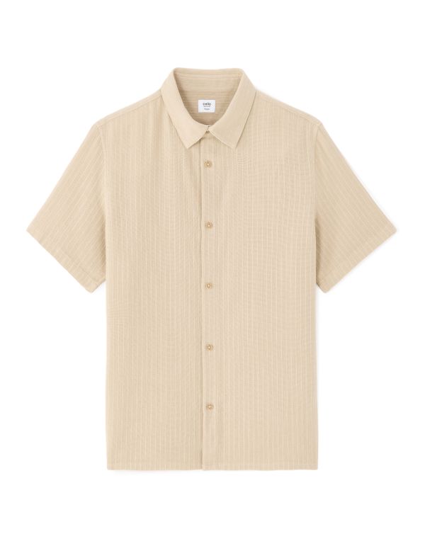 Chemisette regular texturée 100% coton - beige