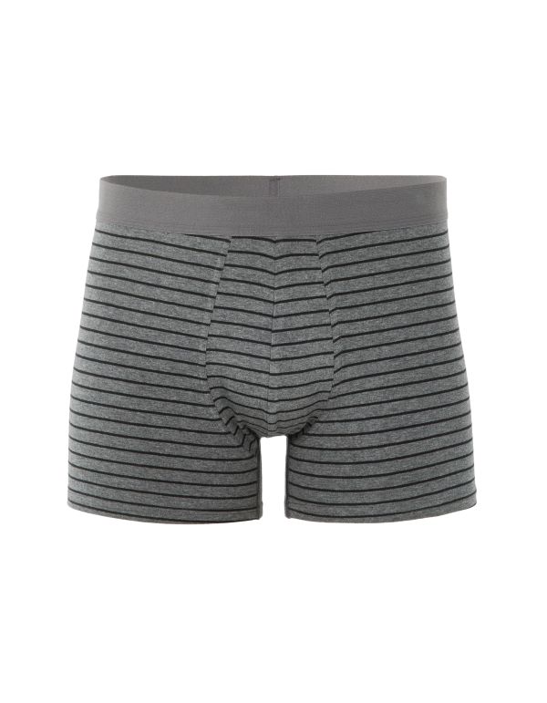 Boxer à rayures en coton - anthracite