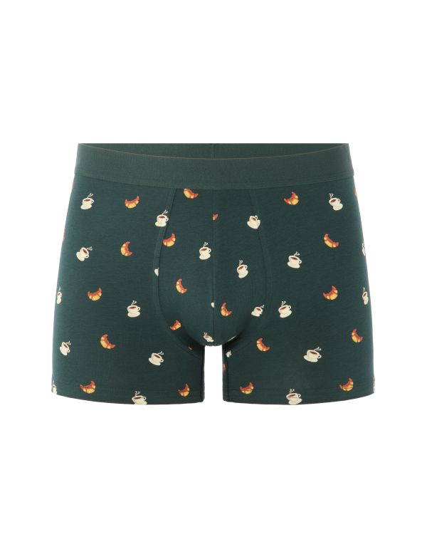 Boxer à motif café - vert