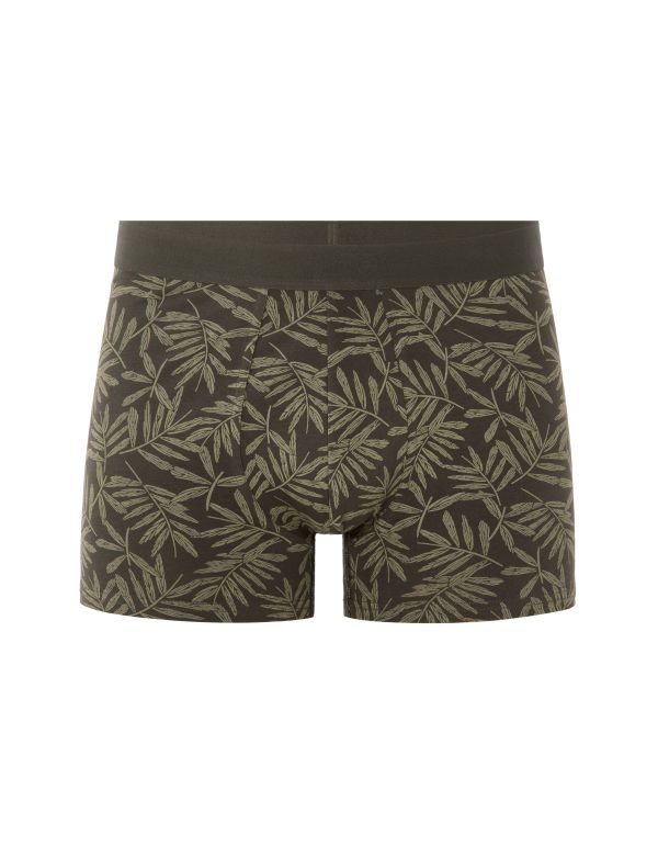 Boxer à motifs feuillages - vert kaki