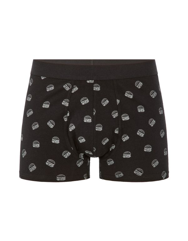 Boxer à motifs burgers - noir