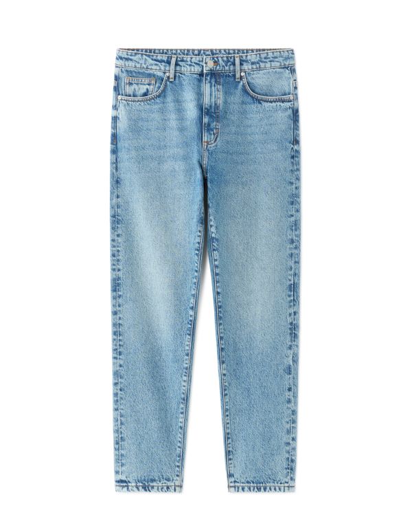 Jean relax 100% coton 7/8e - bleu double stone