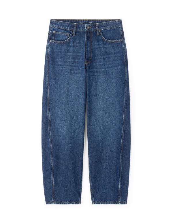 Jean barrel 100% coton - bleu double stone