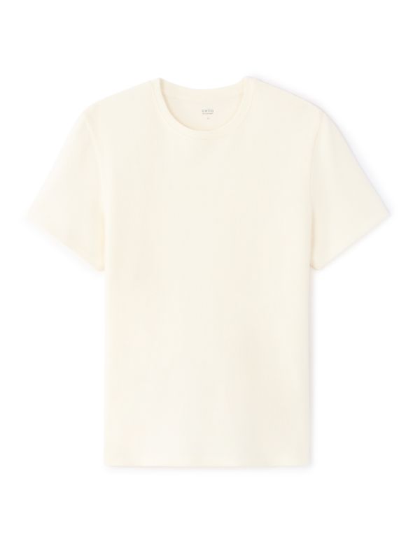 T-shirt regular effet texturé - blanc