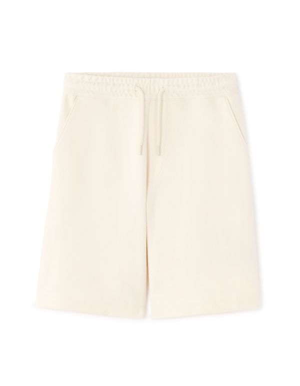 Bermuda 100% coton taille élastiquée - blanc