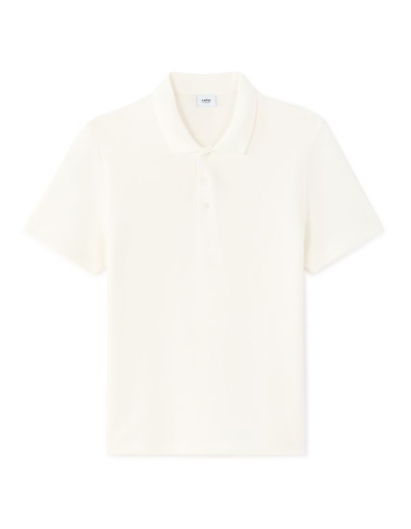 Polo regular effet texturé - blanc