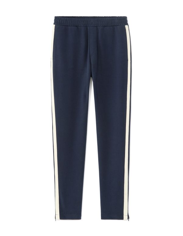 Pantalon de jogging slim avec bande contrastée - bleu