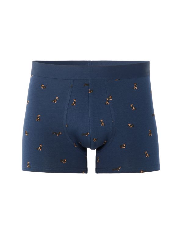 Boxer à motifs teckels - bleu