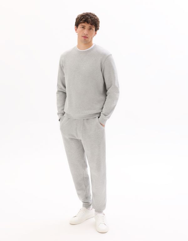 SW.04 Pantalon de jogging regular en french terry - gris chiné