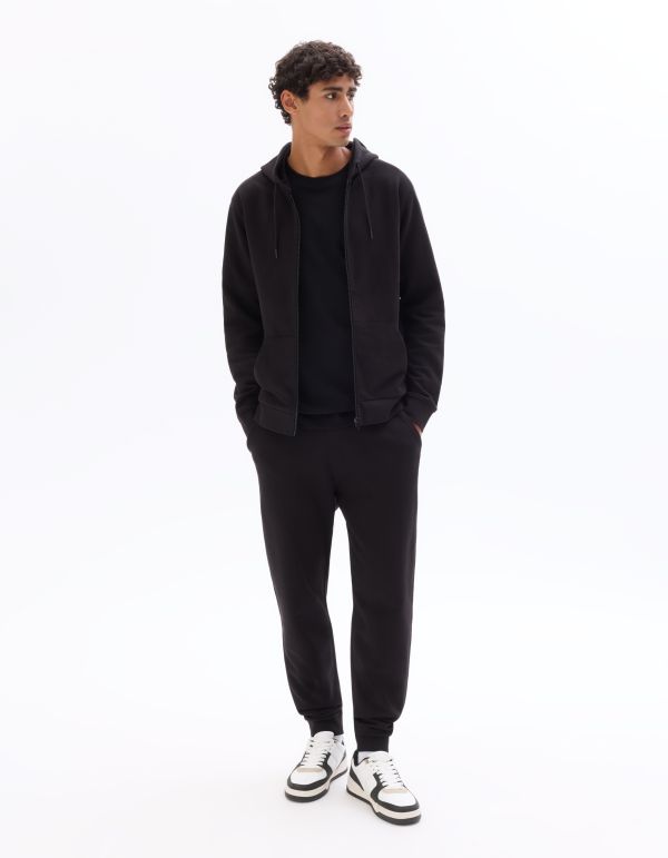 SW.04 Pantalon de jogging regular en french terry - noir