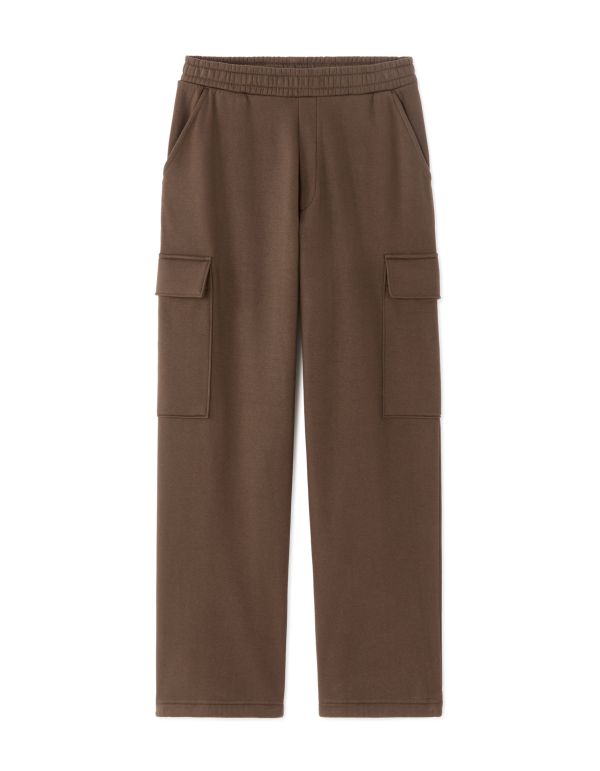 Pantalon de jogging loose cargo en french terry - marron.