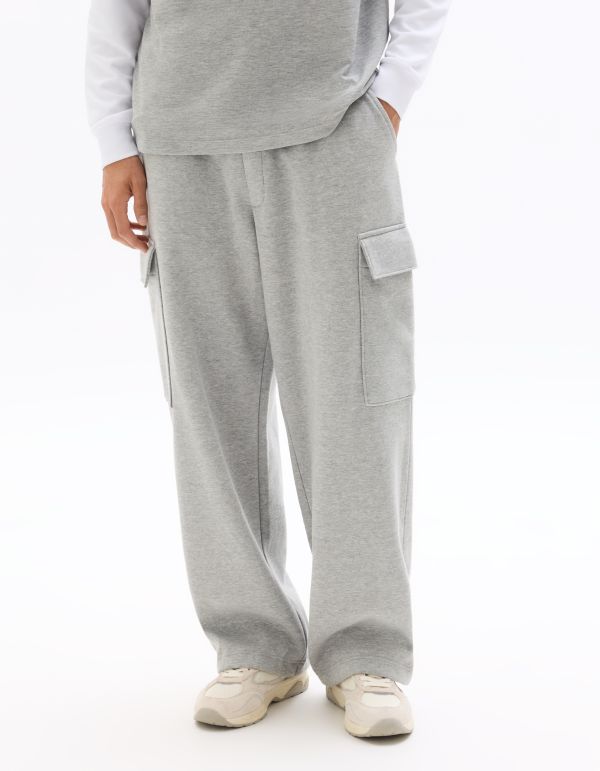 Pantalon de jogging loose cargo en french terry - gris