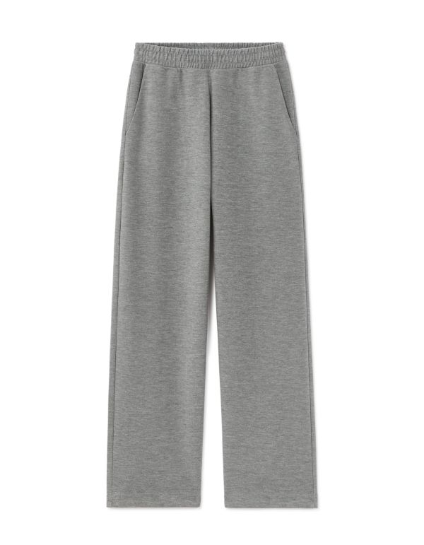 Jogging loose en maille interlock - gris moyen