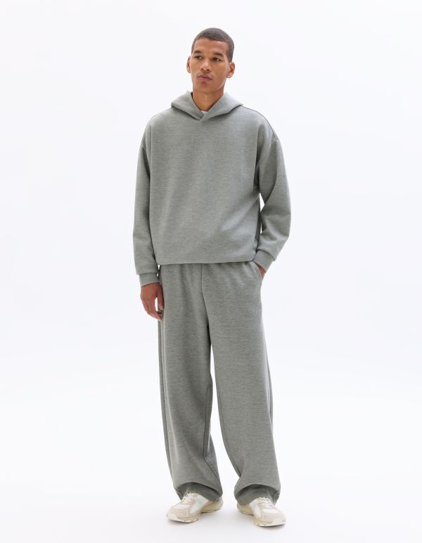 Jogging loose en maille interlock - gris moyen