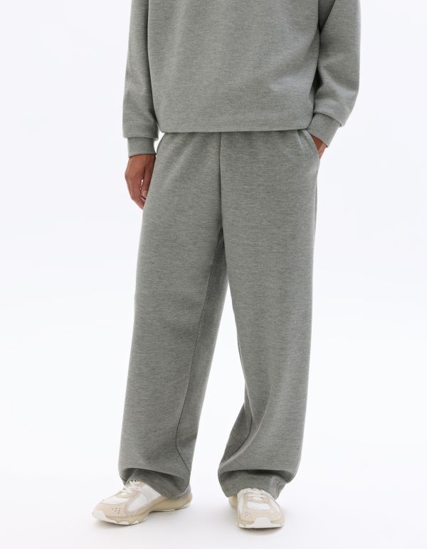 Jogging loose en maille interlock - gris moyen