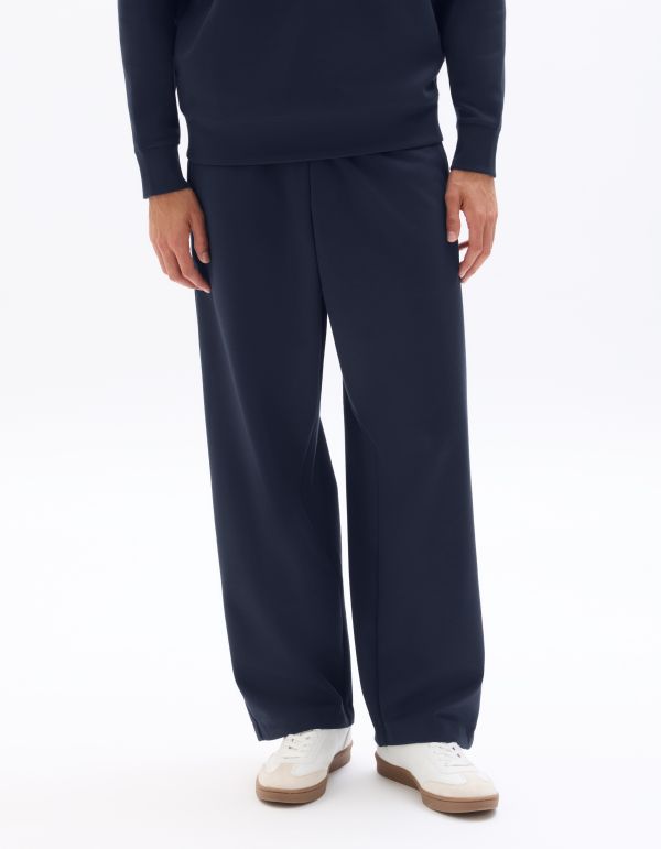 Jogging loose en maille interlock - marine