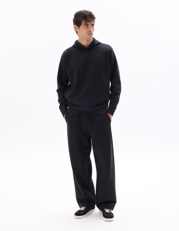 Jogging loose en maille interlock - noir
