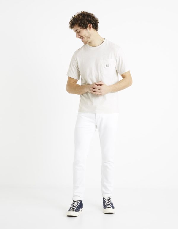 T-shirt col rond coton mélangé - gris