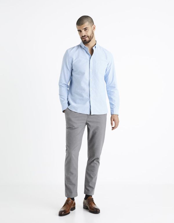 Chemise regular oxford 100% coton - bleu clair