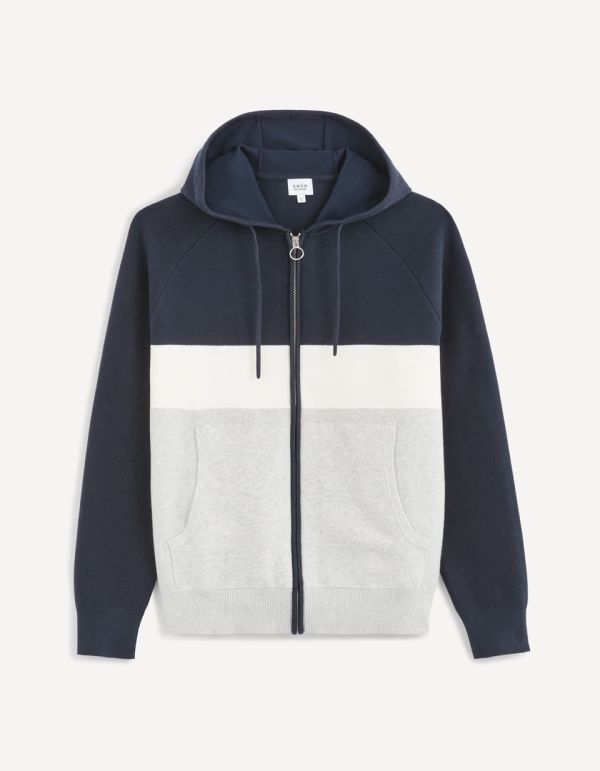 Gilet zippé en coton mélangé color block