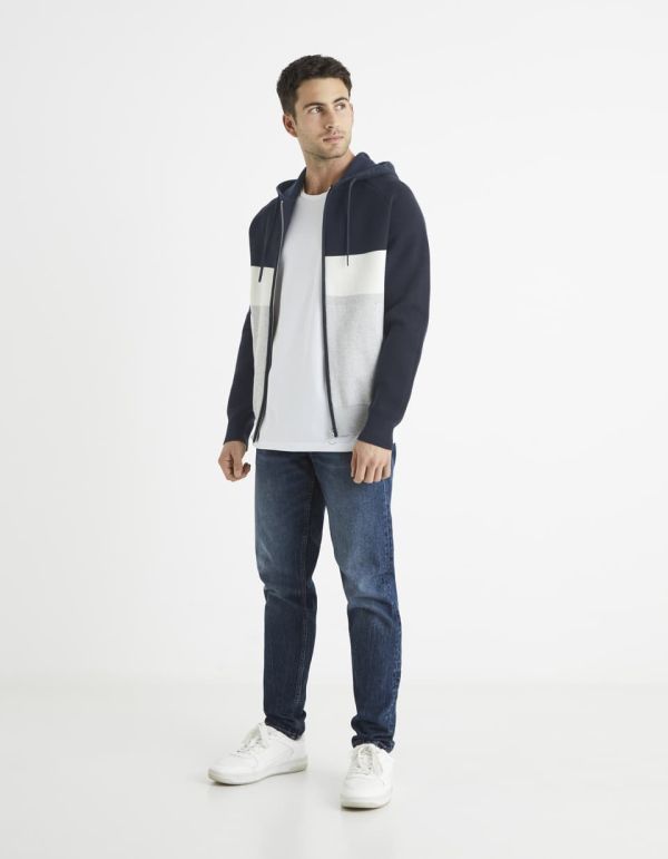 Gilet zippé en coton mélangé color block