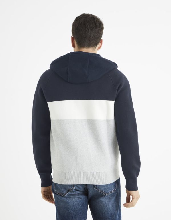 Gilet zippé en coton mélangé color block