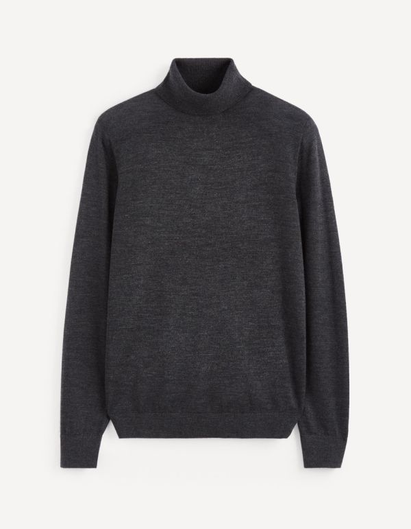 Pull col roulé 100% laine mérinos extra fin