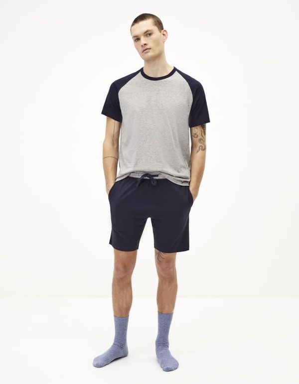 Pyjama à manches courtes et short en coton mélangé