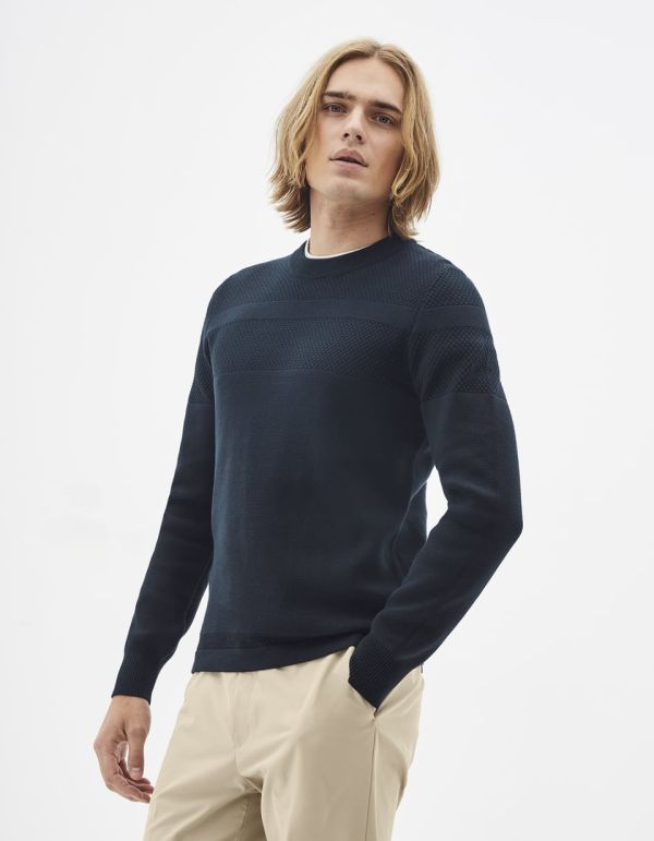 Pull col rond 100% coton