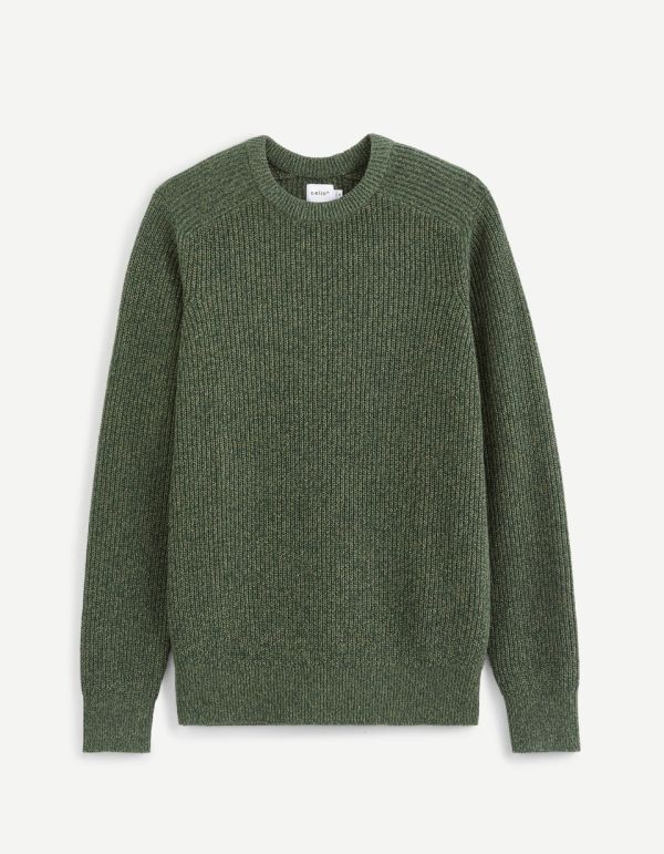 Pull col rond coton mélangé