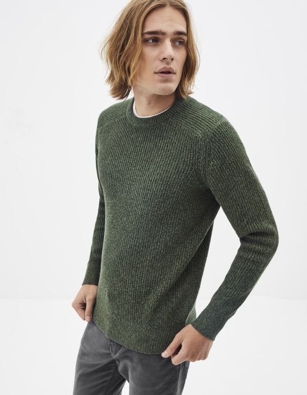 Pull col rond coton mélangé