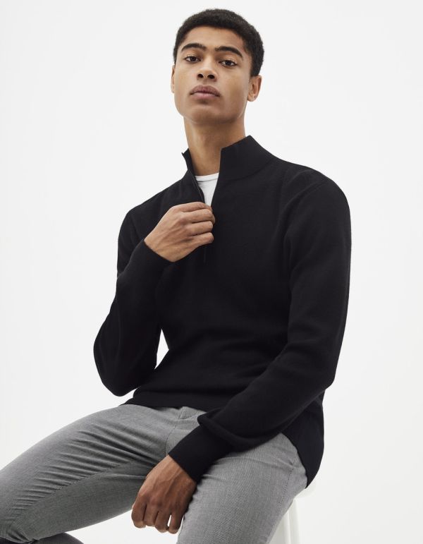 Pull col montant zippé soft touch