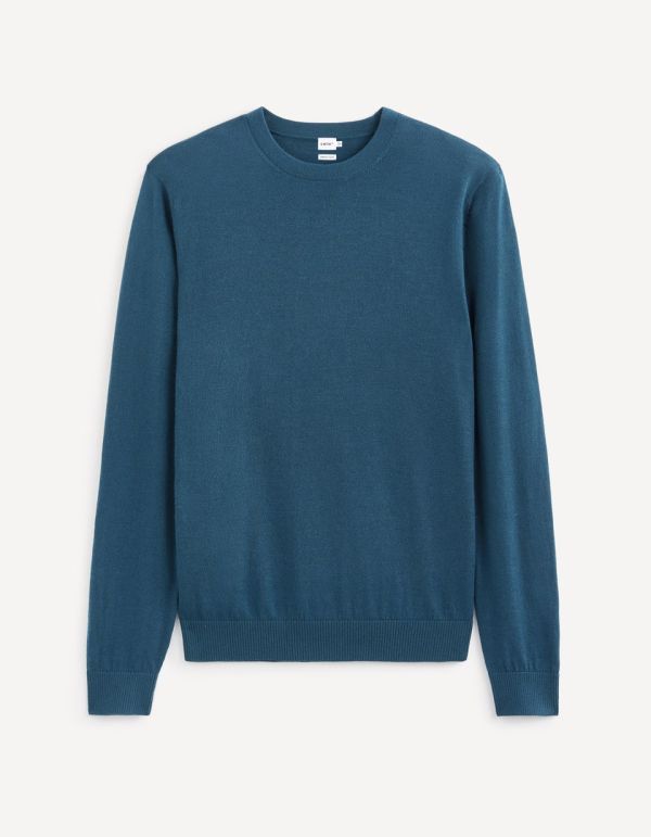 Pull col rond 100% laine mérinos extra fin