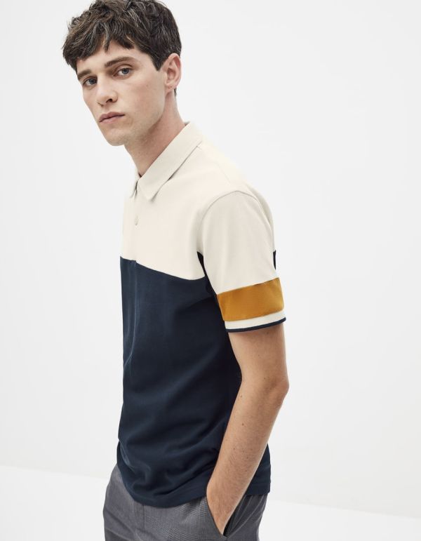 Polo 100% coton color block
